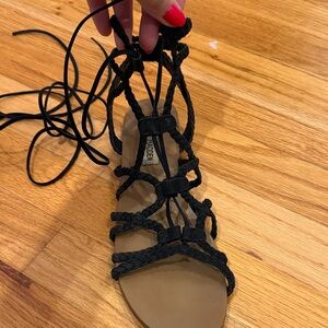 Steve Madden Black Braided Sandals